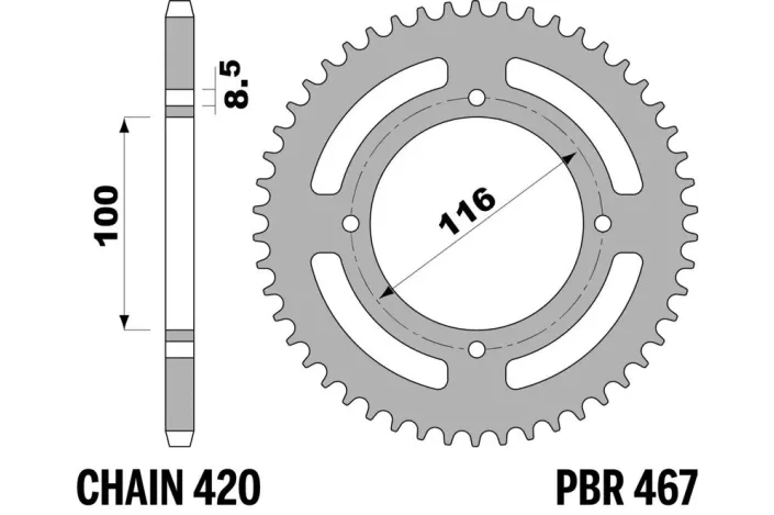 Couronne PBR acier standard 467 - 420