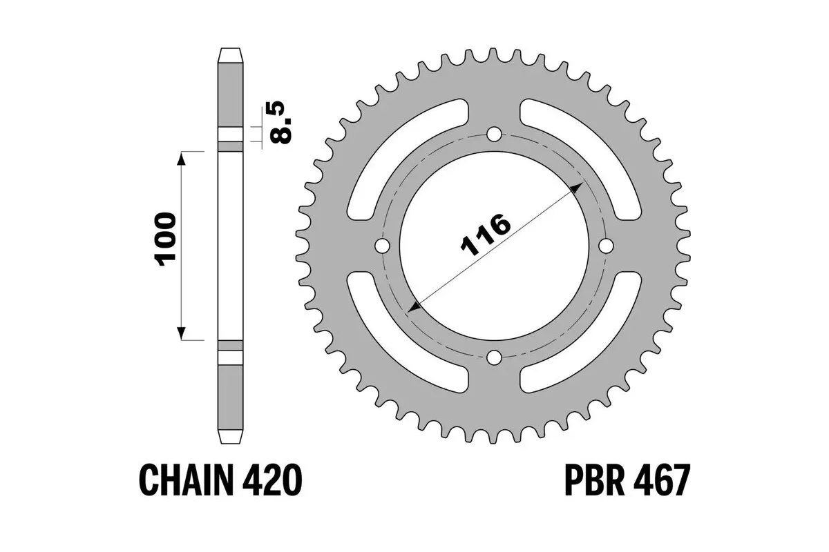 Couronne PBR acier standard 467 - 420