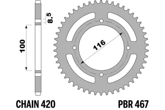 Couronne PBR acier standard 467 - 420