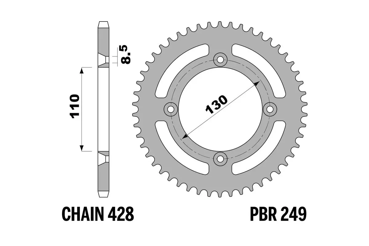 Couronne PBR acier C45 standard 249 - 428
