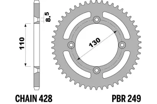 Couronne PBR acier C45 standard 249 - 428