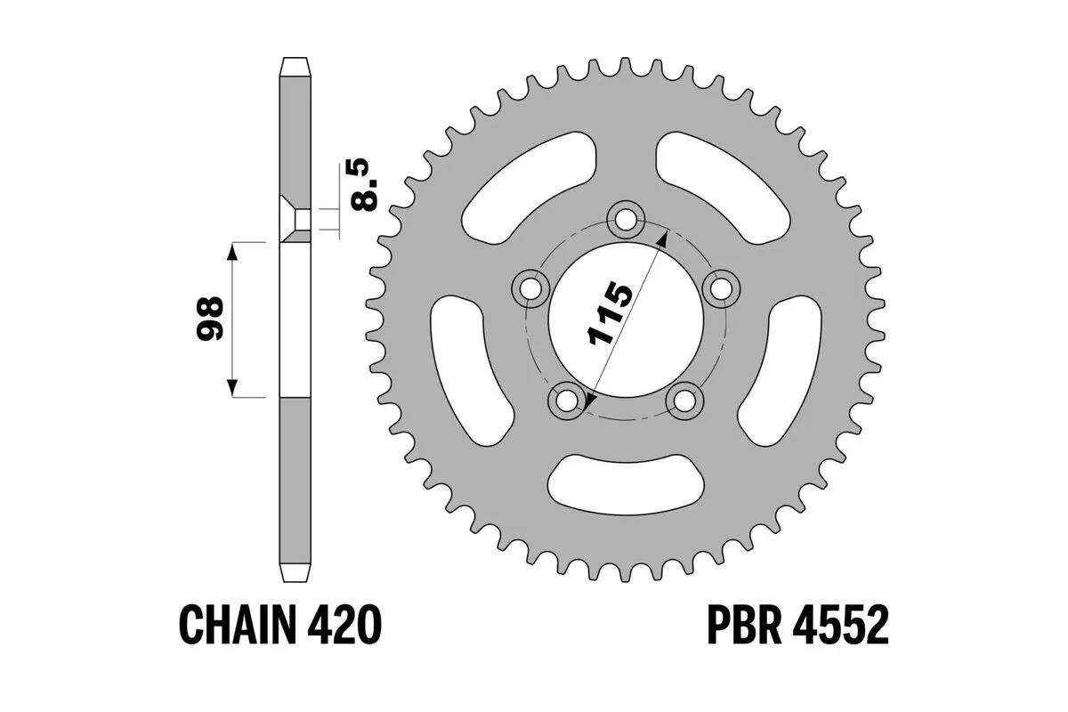Couronne PBR aluminium ultra-light 4552 - 420