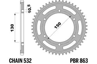 Couronne PBR acier C45 standard 863 - 532