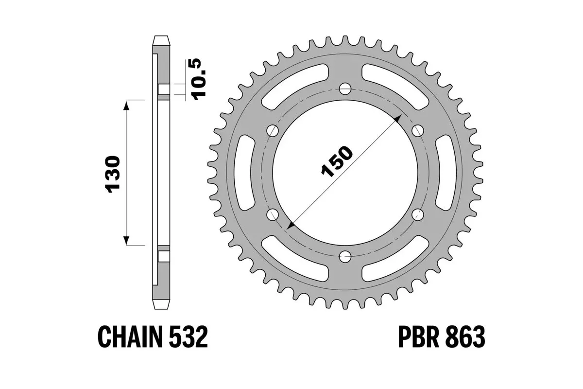 Couronne PBR acier C45 standard 863 - 532