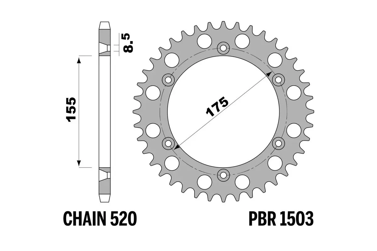 Couronne PBR aluminium ultra-light 1503 - 520