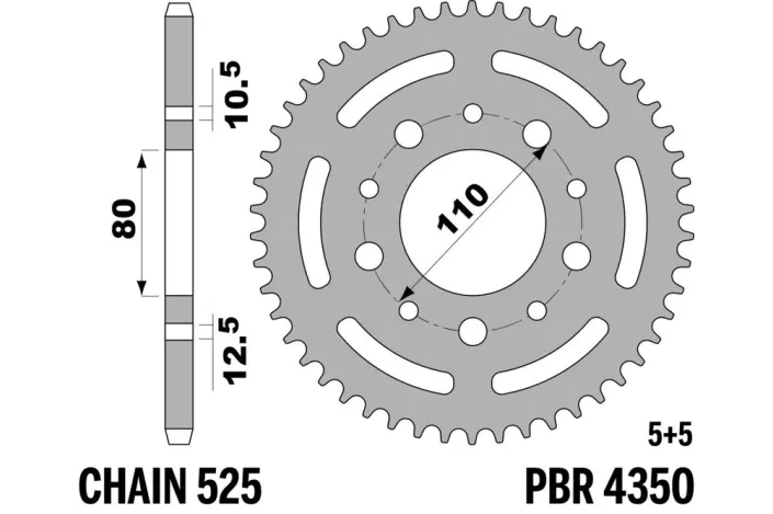 Couronne PBR aluminium ultra-light 4350 - 525