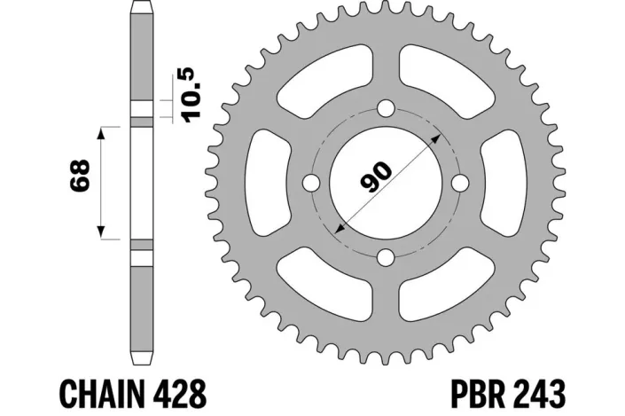 Couronne PBR acier standard 243 - 428