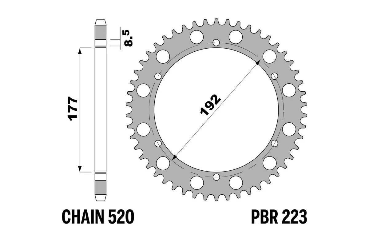 Couronne PBR aluminium ultra-light 223 - 520