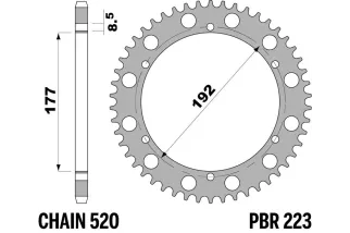 Couronne PBR aluminium ultra-light 223 - 520