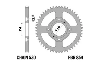 Couronne PBR acier standard 854 - 530