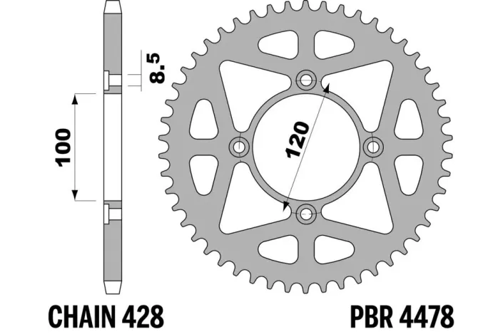 Couronne PBR acier C45 standard 4478 - 428