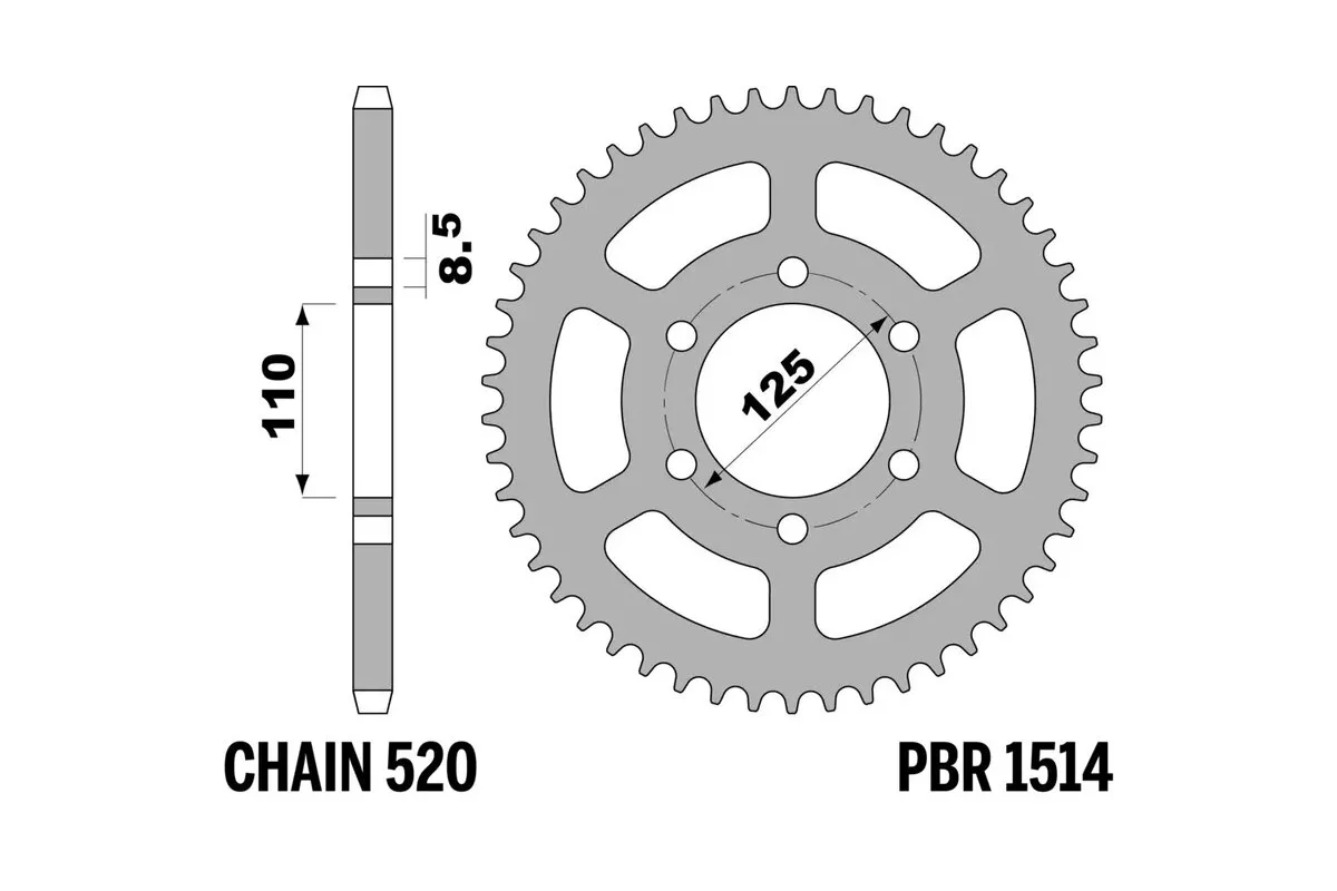 Couronne PBR acier C45 standard 1514 - 520