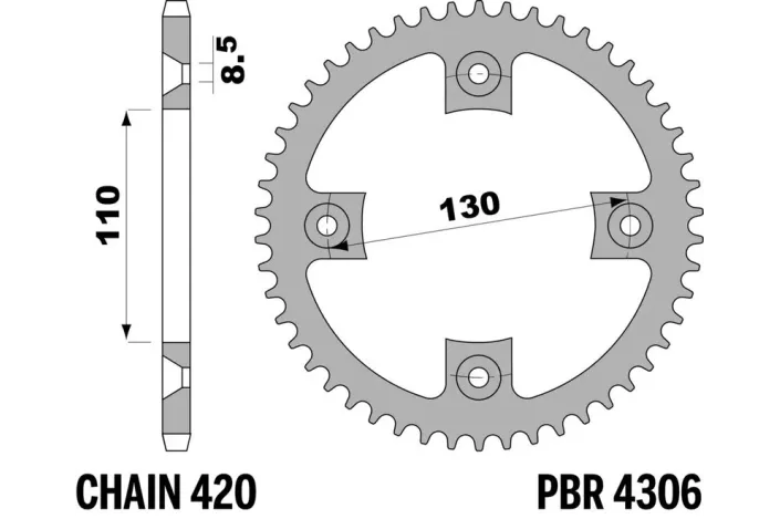 Couronne PBR aluminium ultra-light 4306 - 420
