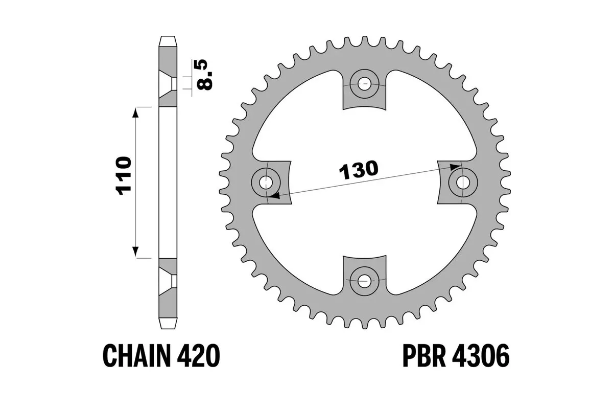 Couronne PBR aluminium ultra-light 4306 - 420