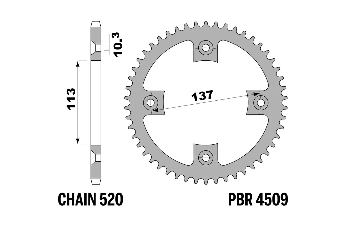 Couronne PBR acier C45 standard 4509 - 520