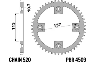 Couronne PBR acier C45 standard 4509 - 520