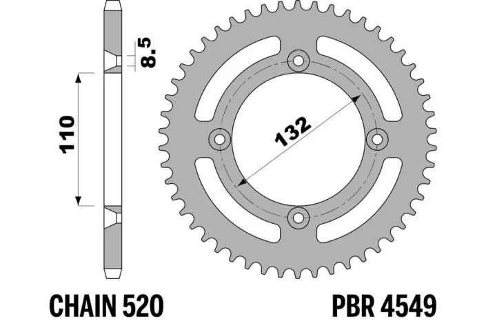Couronne PBR aluminium ultra-light 4549 - 520