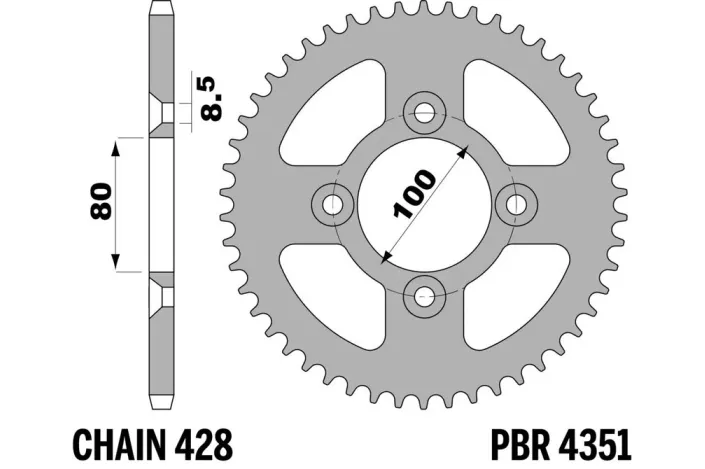 Couronne PBR acier C45 standard 4351 - 428