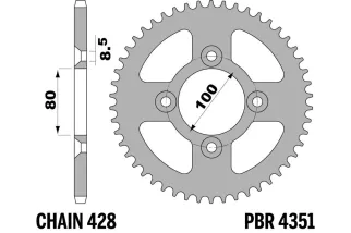 Couronne PBR acier C45 standard 4351 - 428