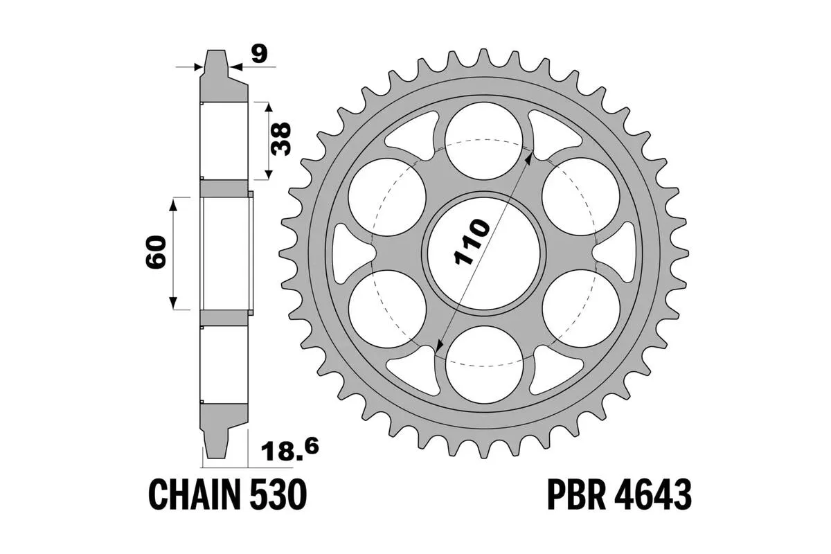 Couronne PBR aluminium ultra-light anodisé dur 4643 - 530