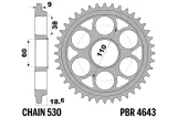 Couronne PBR aluminium ultra-light anodisé dur 4643 - 530