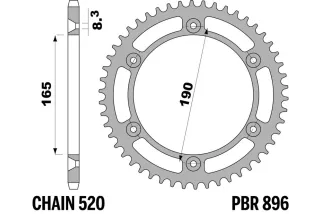 Couronne PBR acier standard 896 - 520