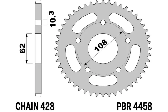 Couronne PBR acier C45 standard 4458 - 428