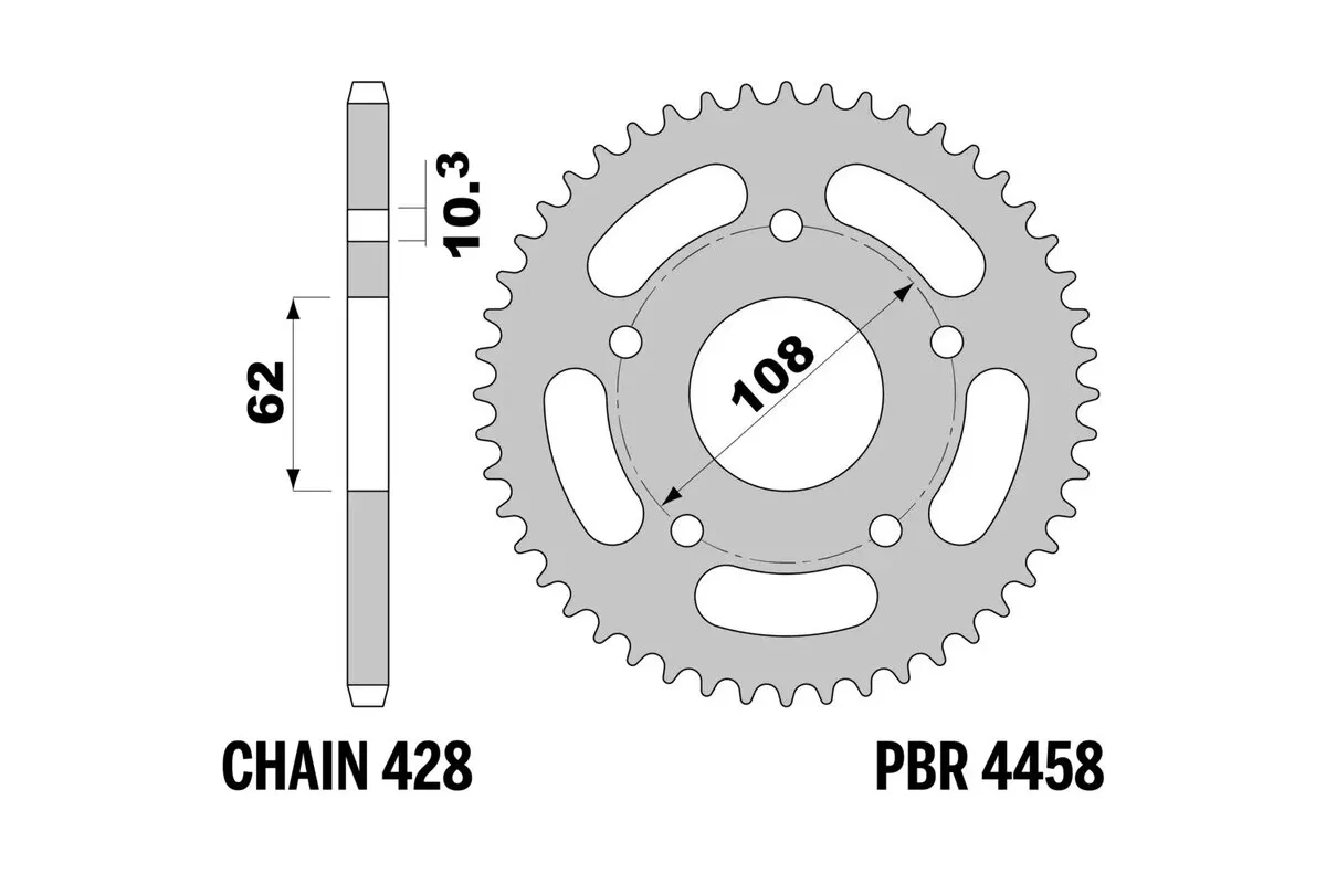 Couronne PBR acier C45 standard 4458 - 428