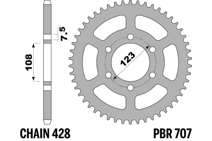 Couronne PBR acier C45 standard 707 - 428