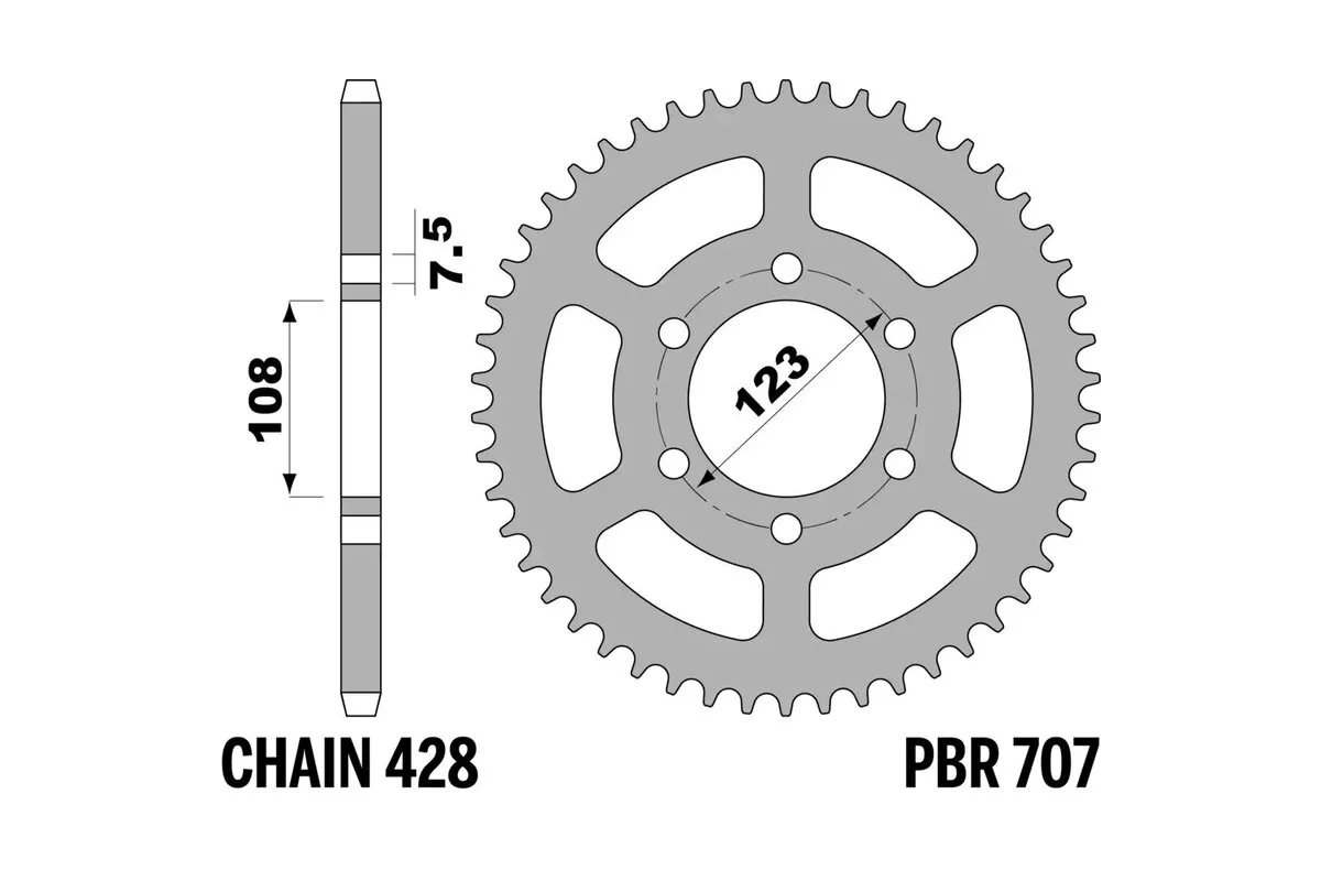 Couronne PBR acier C45 standard 707 - 428