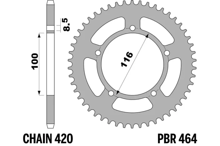 Couronne PBR acier standard 464 - 420