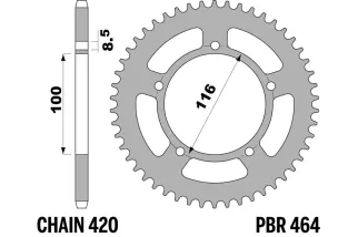 Couronne PBR acier standard 464 - 420