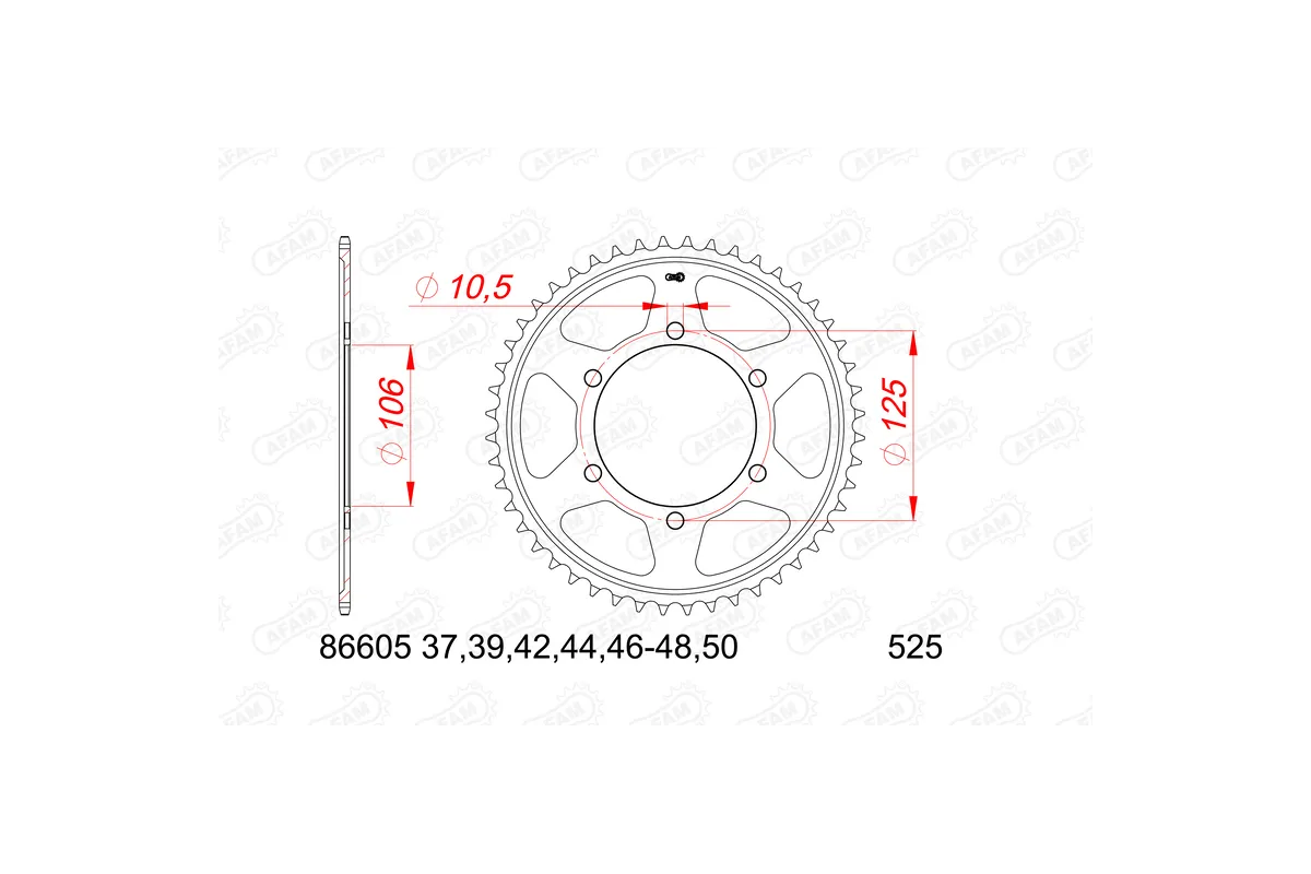 Couronne AFAM acier standard 86605 - 525