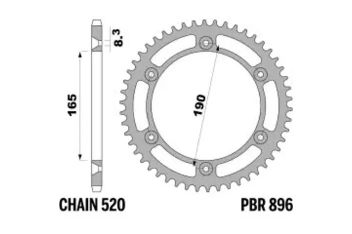 Couronne PBR acier C45 standard 896 - 520