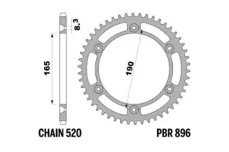 Couronne PBR acier C45 standard 896 - 520