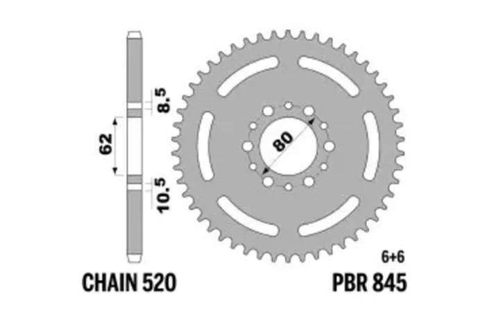 Couronne PBR acier standard 845 - 520