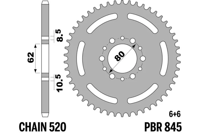 Couronne PBR acier standard 845 - 520