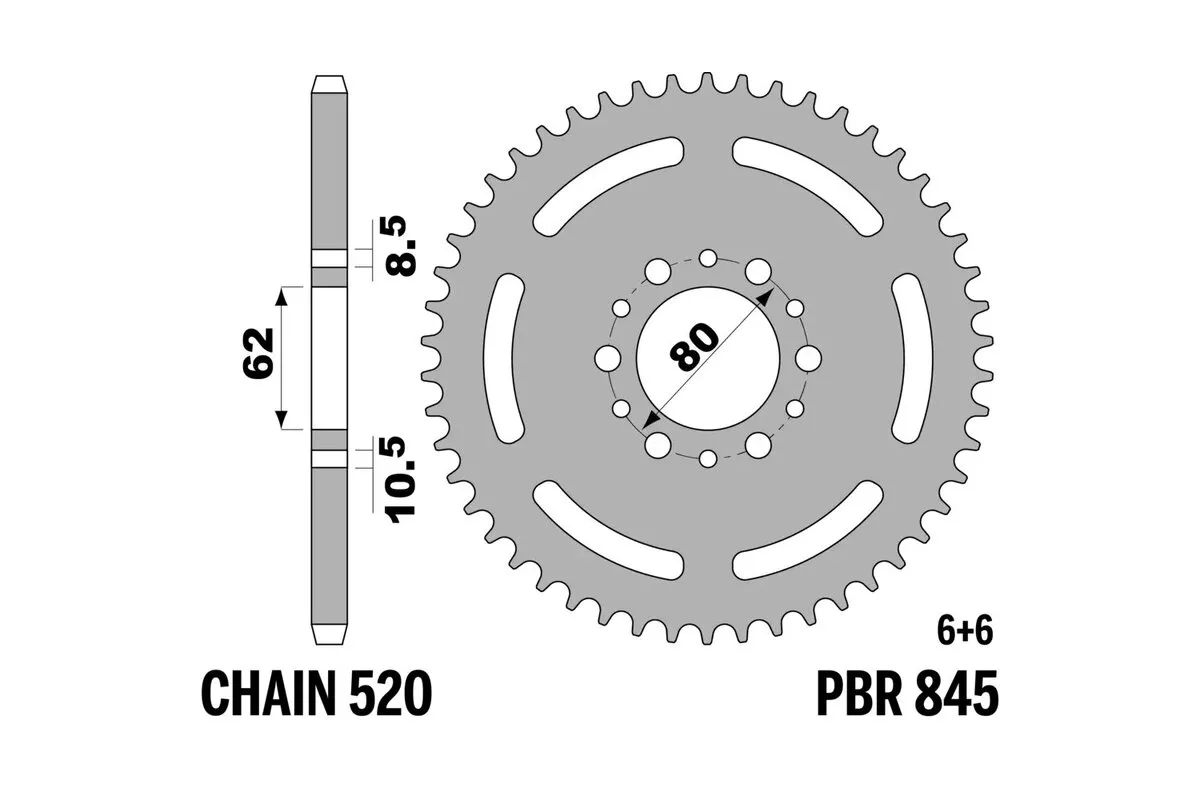 Couronne PBR acier standard 845 - 520