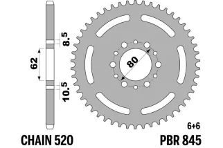 Couronne PBR acier standard 845 - 520
