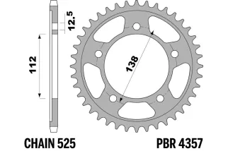 Couronne PBR acier C45 standard 4357 - 525
