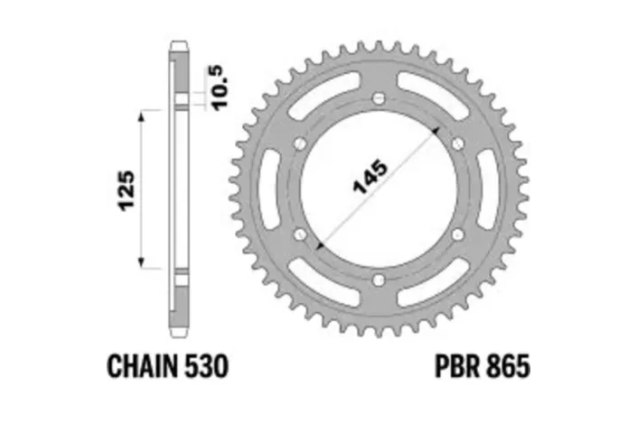 Couronne PBR acier C45 standard 865 - 530