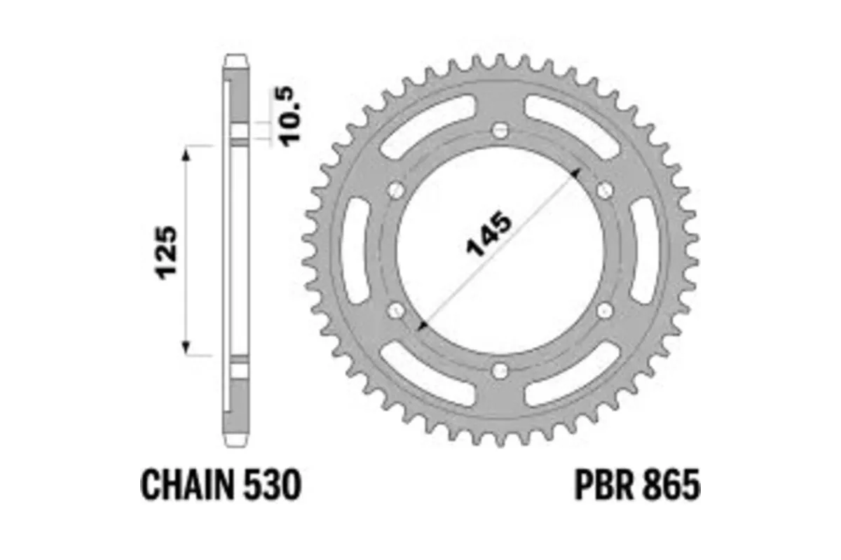 Couronne PBR acier C45 standard 865 - 530