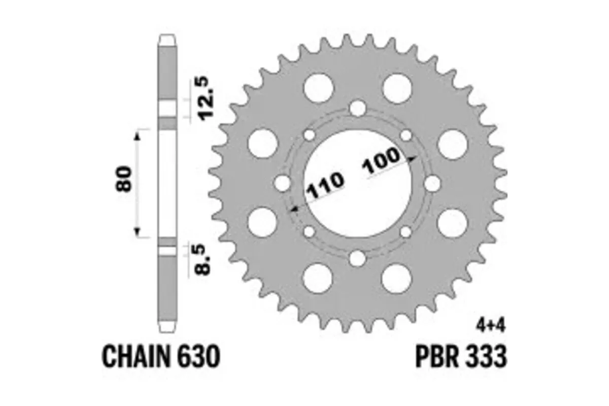 Couronne PBR acier C45 standard 333 - 630