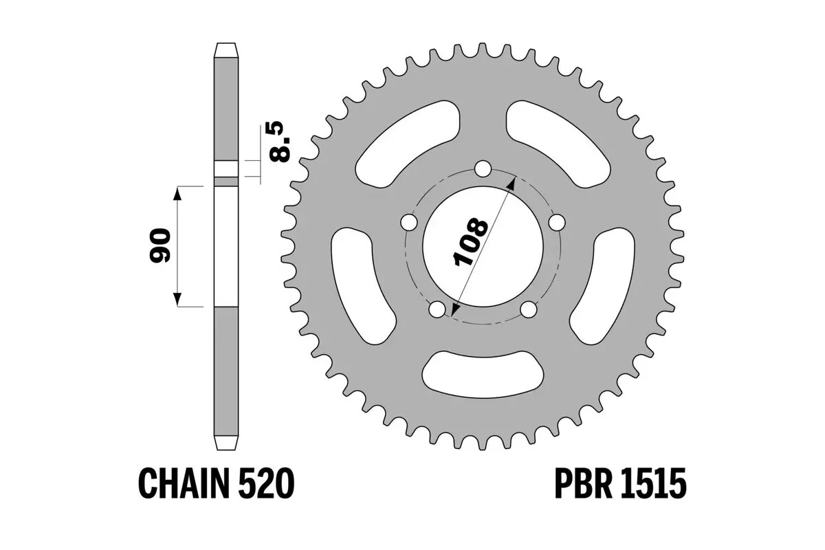 Couronne PBR acier C45 standard 1515 - 520