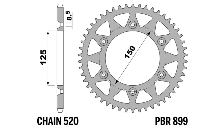 Couronne PBR acier C45 standard 899 - 520