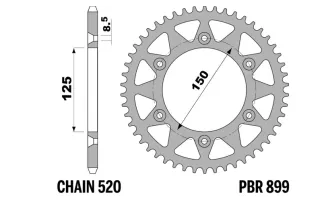 Couronne PBR acier C45 standard 899 - 520