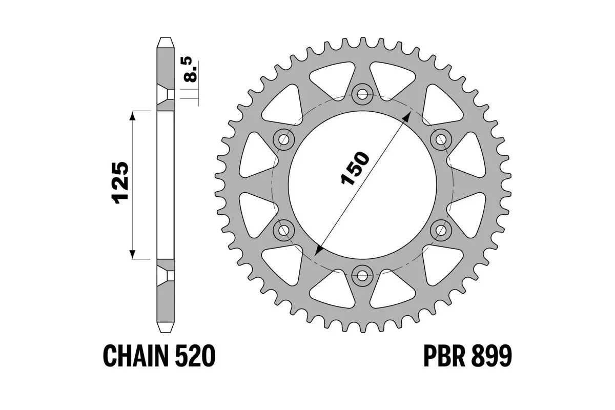 Couronne PBR acier C45 standard 899 - 520