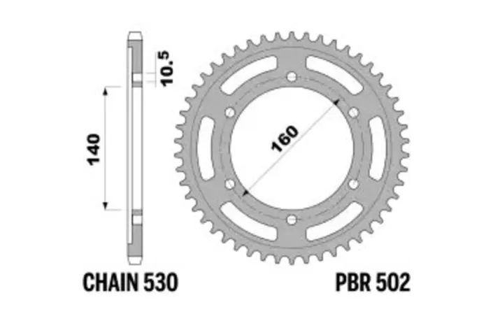 Couronne PBR acier C45 standard 502 - 530