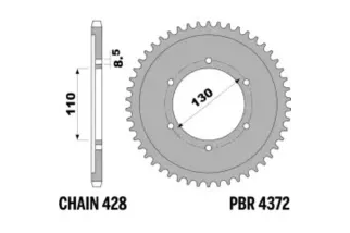 Couronne PBR acier C45 standard 4372 - 428