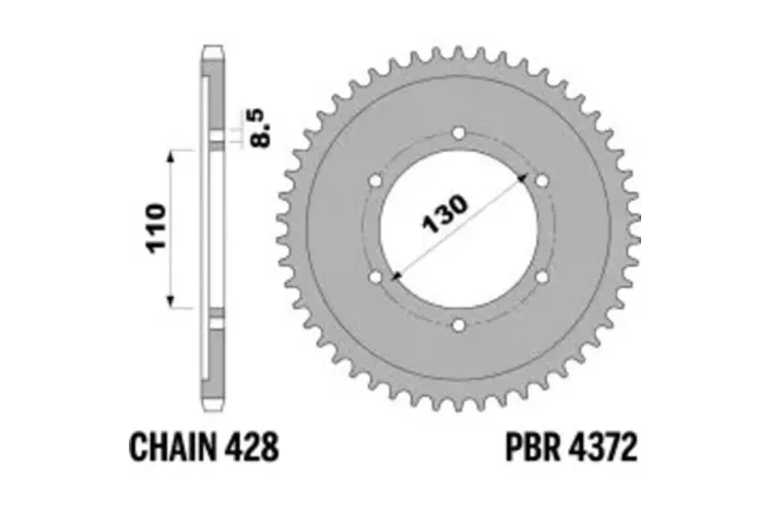 Couronne PBR acier C45 standard 4372 - 428